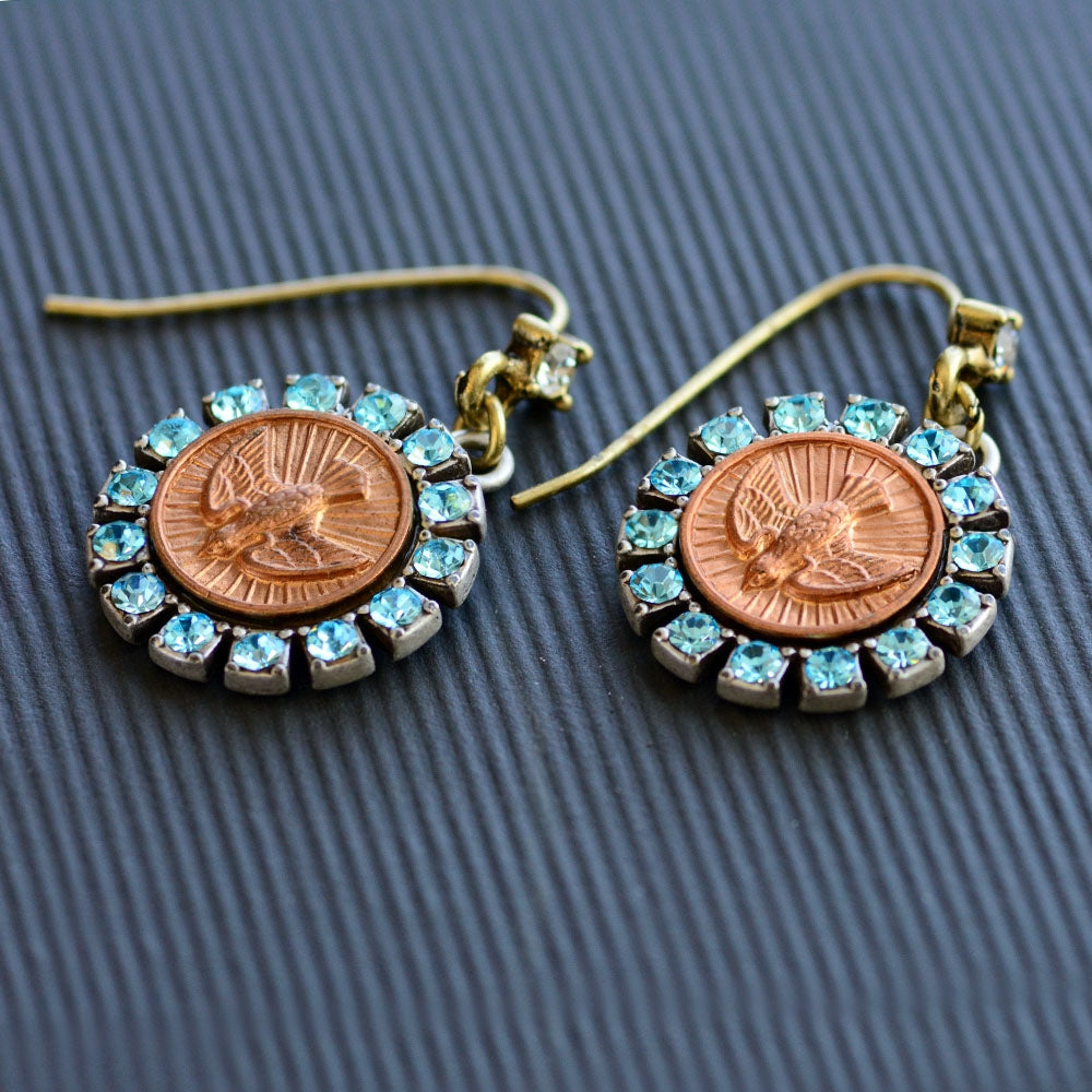 Bird Spirit Coin Earrings E1169 - Sweet Romance Wholesale