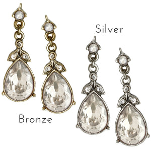 Faceted Crystal Victorian Teardrop Earrings - Sweet Romance Wholesale
