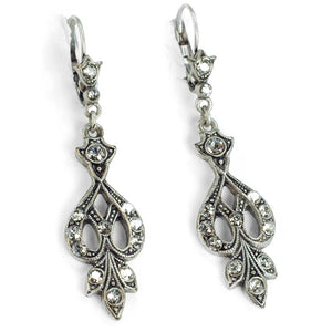Art Deco Vintage Arabesque Silver Wedding Earrings E1226 - Sweet Romance Wholesale