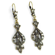 Load image into Gallery viewer, Art Deco Vintage Arabesque Silver Wedding Earrings E1226 - Sweet Romance Wholesale