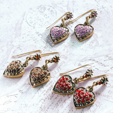 Crystal Heart Earrings E1227 - Sweet Romance Wholesale