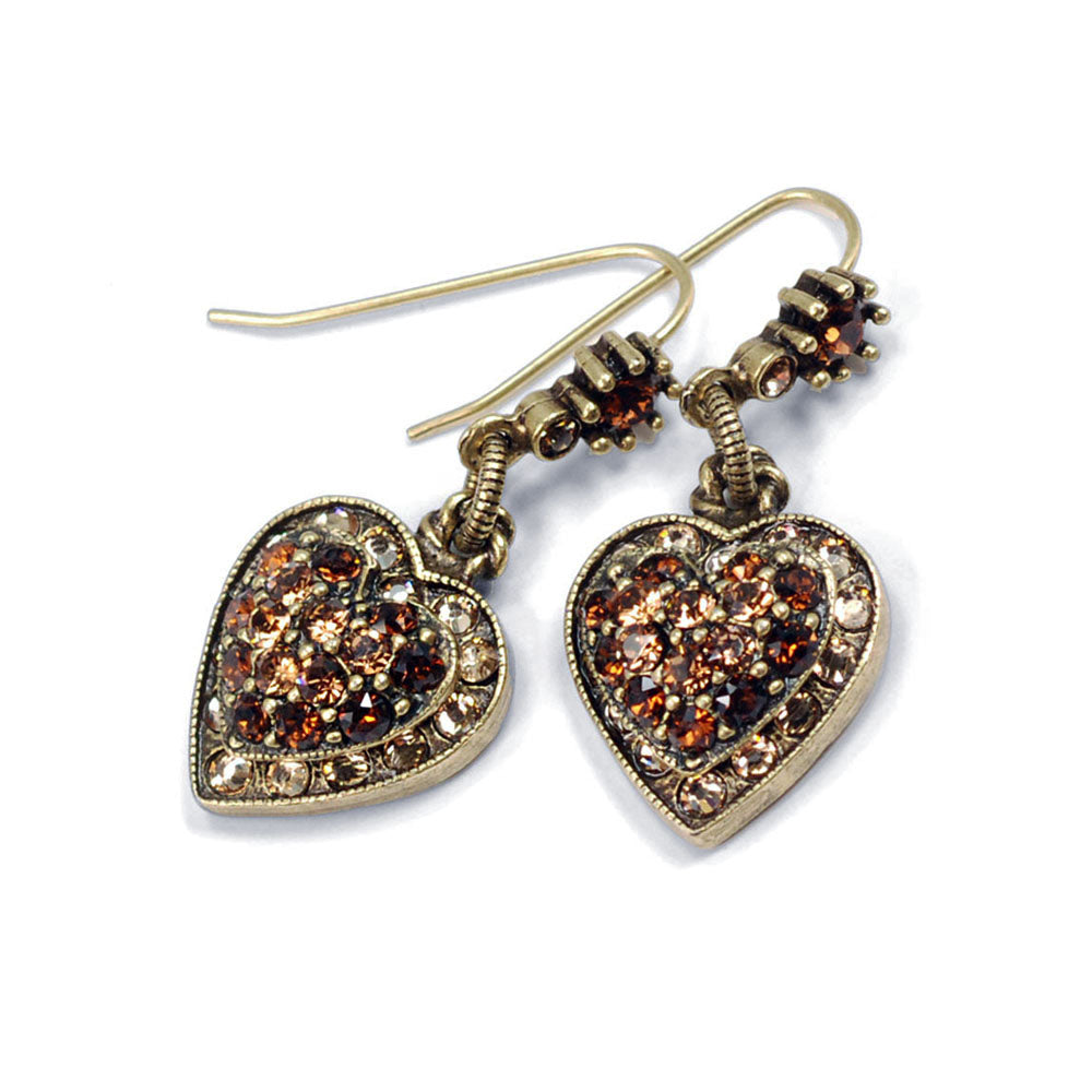 Crystal Heart Earrings E1227 - Sweet Romance Wholesale