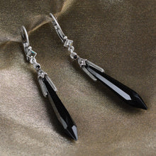 Load image into Gallery viewer, Art Deco Vintage Black Jet Prism Crystal Drop Earrings E1334 - Sweet Romance Wholesale