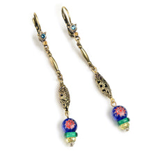 Load image into Gallery viewer, Millefiori Glass Filigree Earrings E1381 - Sweet Romance Wholesale