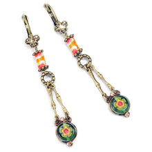 Load image into Gallery viewer, Millefiori Glass Round Drop Earrings E1385 - Sweet Romance Wholesale