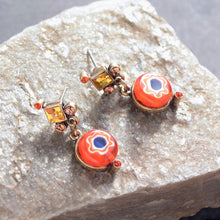 Load image into Gallery viewer, Millefiori Glass Round Candy Earrings - Sweet Romance Wholesale