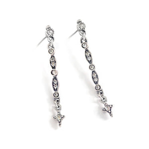 Thin Crystal Bar Earrings E1388 - Sweet Romance Wholesale