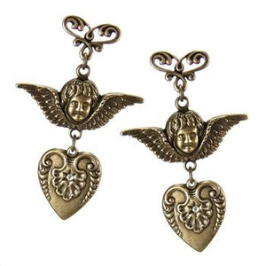 Victorian Valentine Cherub Earrings E161-P - Sweet Romance Wholesale