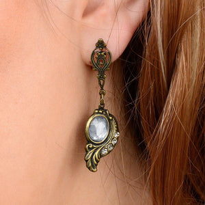 Victorian Curves and Crystal Earrings E416 - Sweet Romance Wholesale