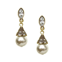 Load image into Gallery viewer, Art Deco Vintage Pearl Wedding Earrings E541 - Sweet Romance Wholesale