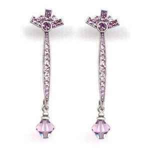 Long Jet Crystal and Bead Earrings E563 - Sweet Romance Wholesale
