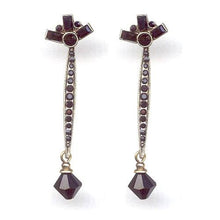 Load image into Gallery viewer, Long Jet Crystal and Bead Earrings E563 - Sweet Romance Wholesale