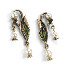 Load image into Gallery viewer, Lily of the Valley Art Nouveau Pearl Flower Wedding Earrings E586 - Sweet Romance Wholesale