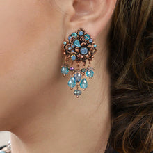 Load image into Gallery viewer, Blue and Copper Floral Necklace N5985 - Sweet Romance Wholesale