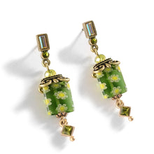 Load image into Gallery viewer, Millefiori Glass Candy Square Deco Earrings E720 - Sweet Romance Wholesale