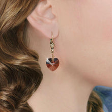 Load image into Gallery viewer, Faceted Vintage Crystal Heart Earrings E820 - Sweet Romance Wholesale