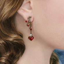 Load image into Gallery viewer, Garnet Hearts Earrings E947-GA - Sweet Romance Wholesale