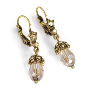 Art Deco Vintage Crystal Teardrop Earrings E988 - Sweet Romance Wholesale
