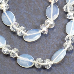 Opal Glass & Crystal Necklace - Sweet Romance Wholesale