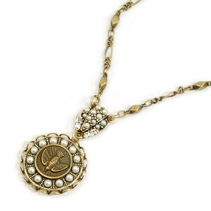 Holy Spirit Pearl Bird Coin Necklace - Sweet Romance Wholesale
