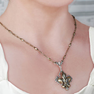 French Ritz Fleur De Lis Necklace - Sweet Romance Wholesale