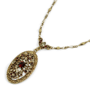 Garnet Victorian Necklace N1069 - Sweet Romance Wholesale