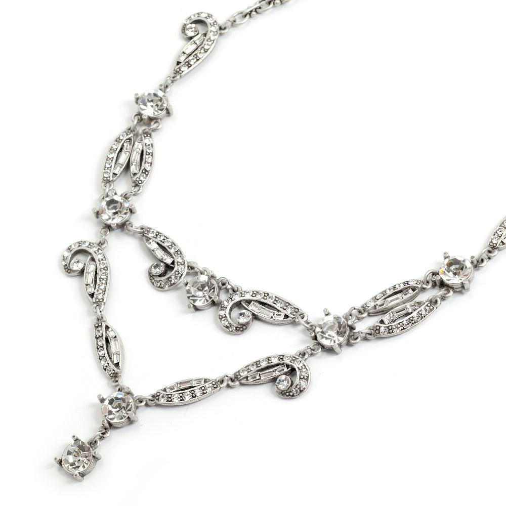 Art Deco Vintage Hollywood Crystal Necklace N1102 - Sweet Romance Wholesale