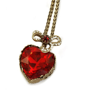 Hollywood Crystal Heart Pendant Necklace - Sweet Romance Wholesale