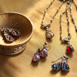 Crystal Pear Teardrop Jewelry Set N1170-E1180-SET - Sweet Romance Wholesale