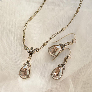 Crystal Pear Teardrop Necklace N1170 - Sweet Romance Wholesale