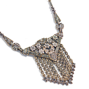 Art Deco Triangle Fringe Gatsby Necklace N1204 - Sweet Romance Wholesale