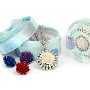 Interchangeable Roses Necklace Set N1211 - Sweet Romance Wholesale