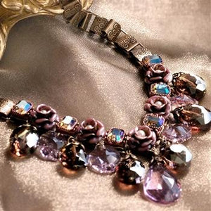 Crystal Rose Collar Necklace N1212 - Sweet Romance Wholesale