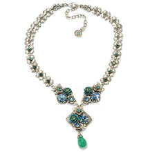 Load image into Gallery viewer, Blue Spring Roses Panel Necklace N123 - Sweet Romance Wholesale