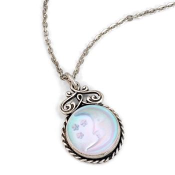 Iridescent Moon Pendant Necklace N1235 - Sweet Romance Wholesale
