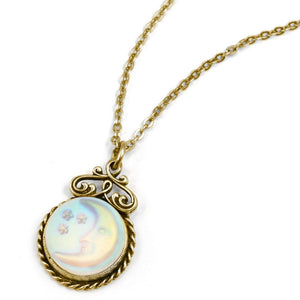 Iridescent Moon Pendant Necklace N1235 - Sweet Romance Wholesale