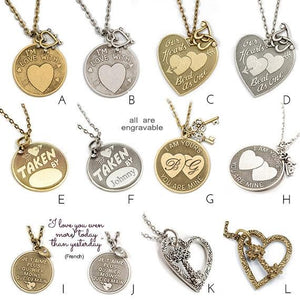 Our Hearts Beat as One Pendant Necklace N1248 - Sweet Romance Wholesale