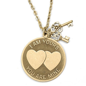 I am Yours, You are Mine Pendant Necklace N1250 - Sweet Romance Wholesale