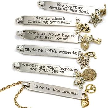 Inspirational Message Bar Necklaces N1254-65 - Sweet Romance Wholesale