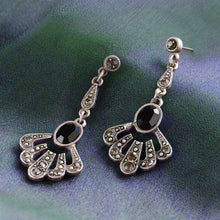Load image into Gallery viewer, Delphine Jet Intaglio Necklace and Earrings Set N1281-E1366 - Sweet Romance Wholesale