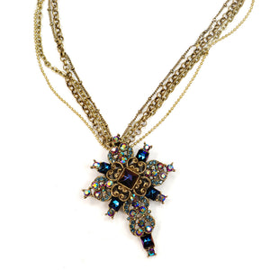 Peacock Midnight Cross Necklace N1284 - Sweet Romance Wholesale