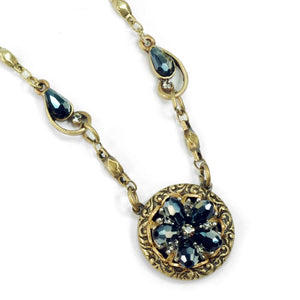 Rosarita Ocean Flower Crystal Pendant Necklace N1301 - Sweet Romance Wholesale