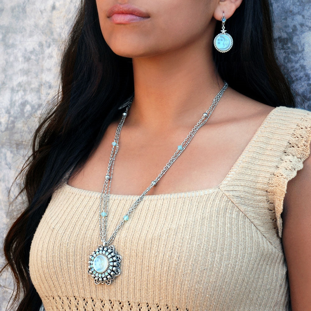 Iridescent Moon Necklace N1322 - Sweet Romance Wholesale