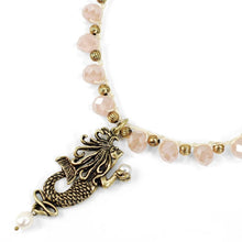 Load image into Gallery viewer, Mermaid Pendant on Crochet Beaded Necklace N1363 - Sweet Romance Wholesale
