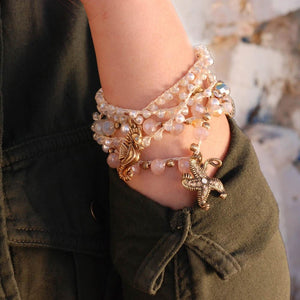 Crystal Beaded Starfish Necklace N1364 - Sweet Romance Wholesale