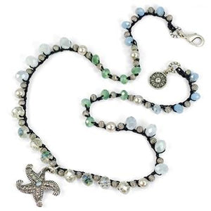Crystal Beaded Starfish Necklace N1364 - Sweet Romance Wholesale