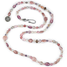 Load image into Gallery viewer, Long Pink Gemstone Beaded Necklace N1374-PA - Sweet Romance Wholesale