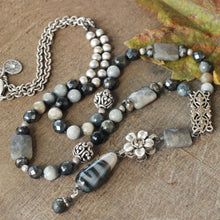 Load image into Gallery viewer, Serenity Dove Gray Agates Necklace N1375 - Sweet Romance Wholesale