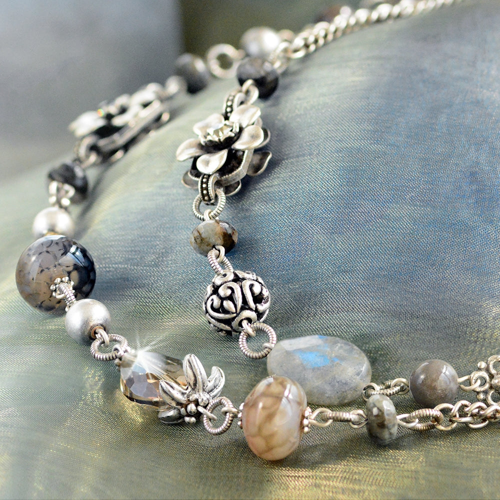 Serene Agate Chain Necklace N1377 - Sweet Romance Wholesale