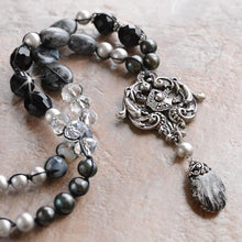 Load image into Gallery viewer, Black &amp; Gray Gemstone Baroque Necklace N1378-JT - Sweet Romance Wholesale